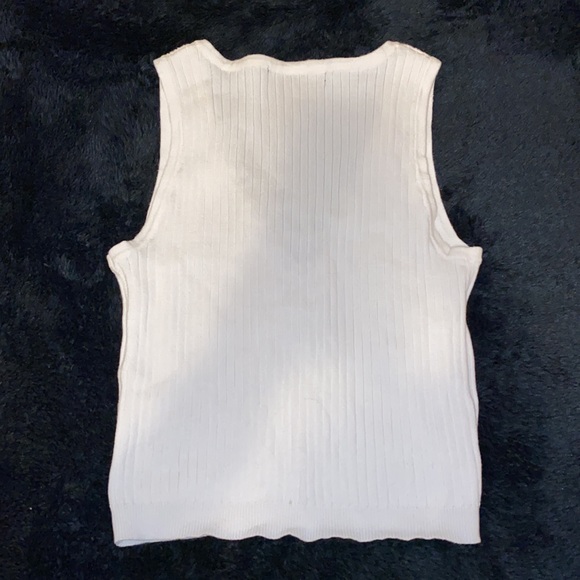 White ribbed tank top - Picture 2 of 4